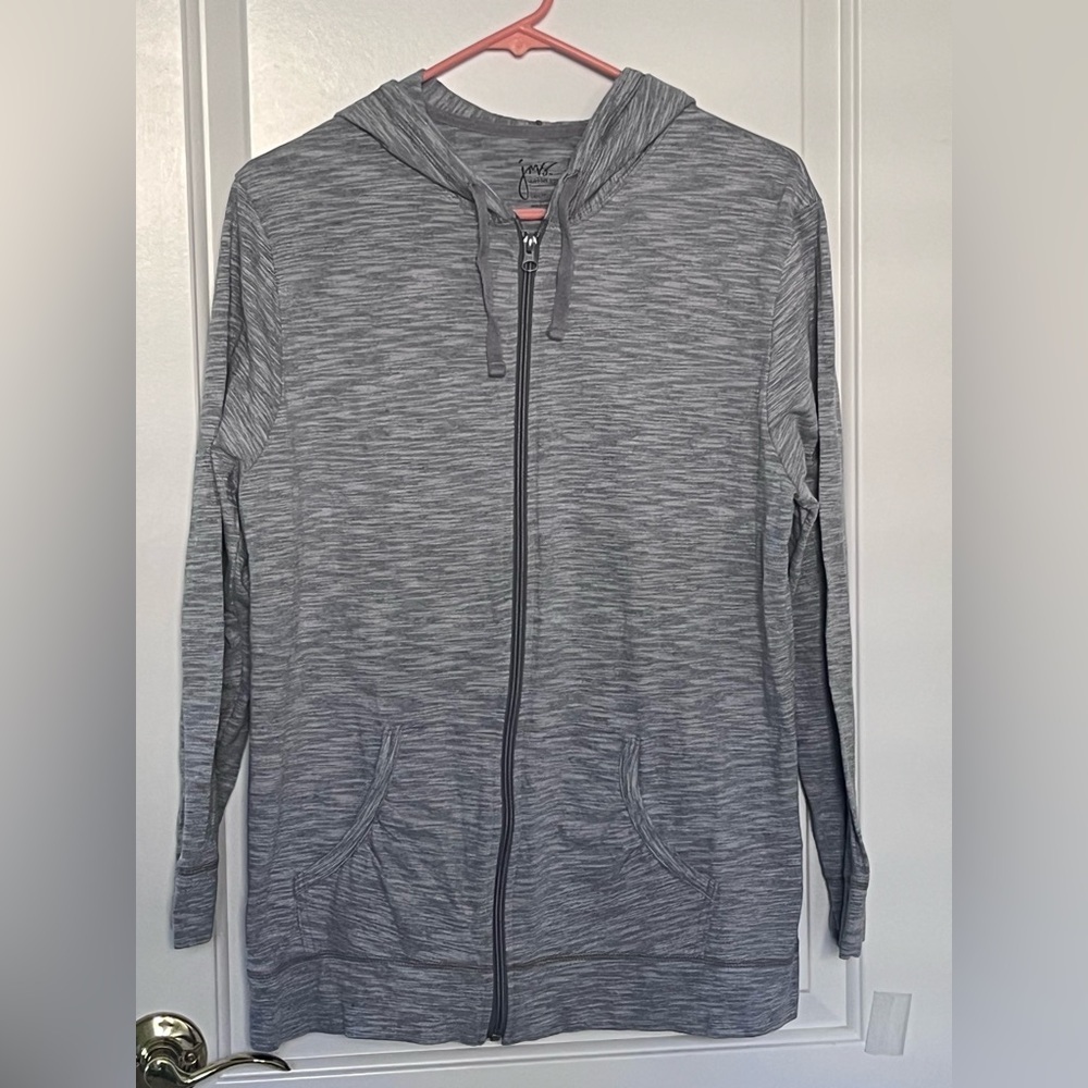 Just My Size 1x Lightweight Hoodie Jacket Heathered grey